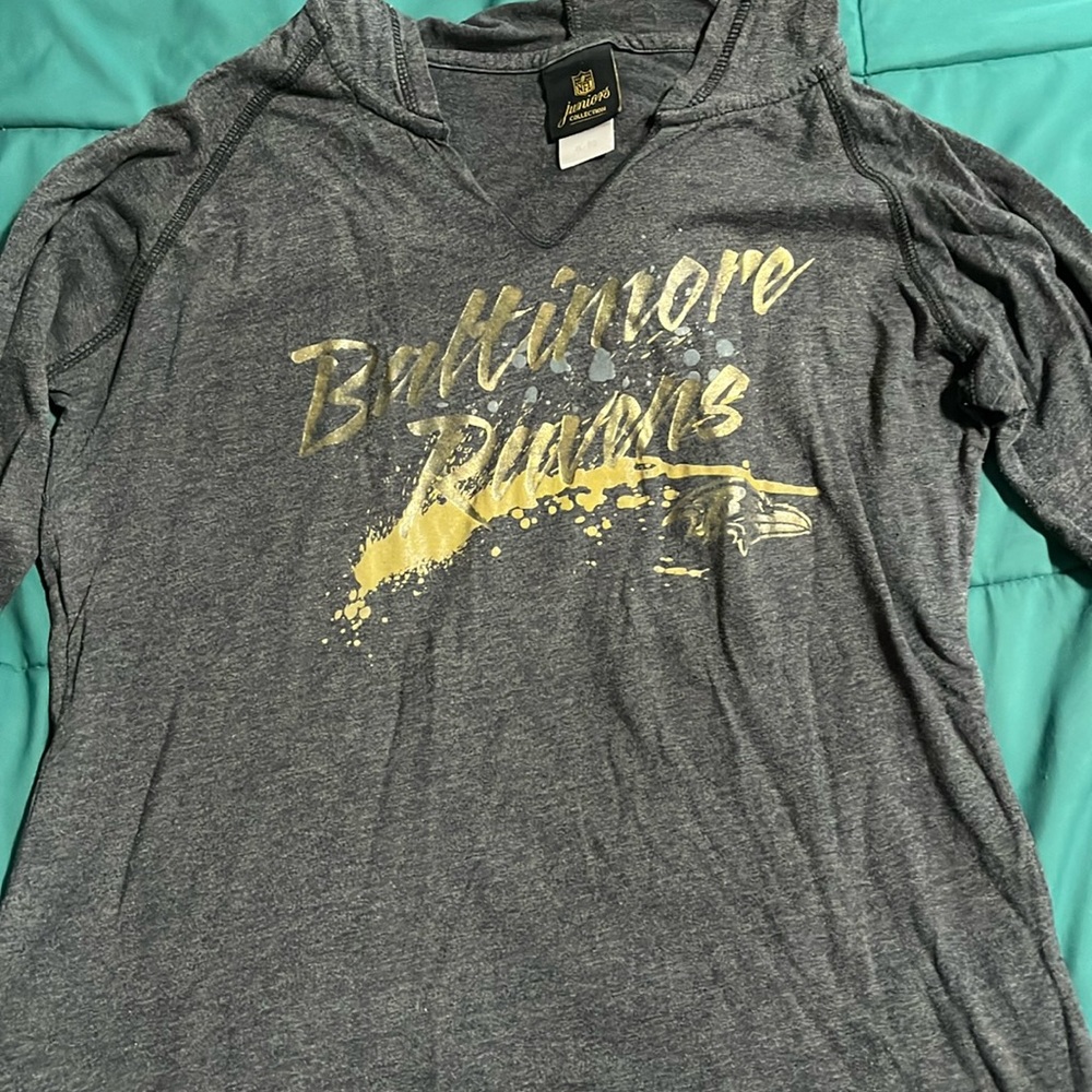 Baltimore ravens long sleeve hoodie shirt juniors XL